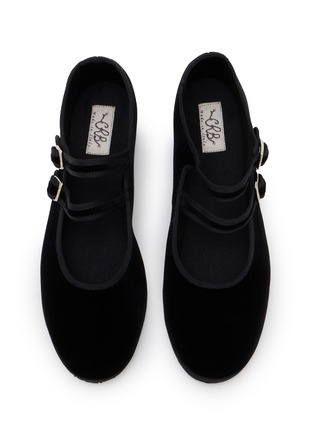 Detail View - Click To Enlarge - C.R.B. - Grosgrain Trim Velvet Mary Jane Flats