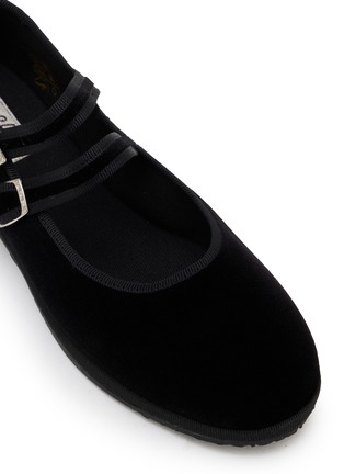 Detail View - Click To Enlarge - C.R.B. - Grosgrain Trim Velvet Mary Jane Flats
