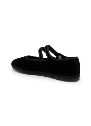  - C.R.B. - Grosgrain Trim Velvet Mary Jane Flats