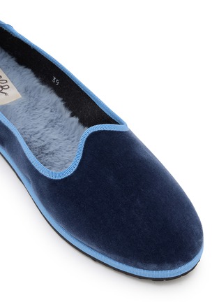 Detail View - Click To Enlarge - C.R.B. - Friulana Venetian Grosgrain Trim Velvet Flats