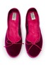 Detail View - Click To Enlarge - C.R.B. - Two-Tone Grosgrain Trim Velvet Ballerina Flats