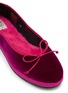 Detail View - Click To Enlarge - C.R.B. - Two-Tone Grosgrain Trim Velvet Ballerina Flats