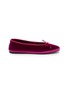 C.R.B. Two-Tone Grosgrain Trim Velvet Ballerina Flats