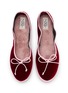 Detail View - Click To Enlarge - C.R.B. - Two-Tone Grosgrain Trim Velvet Ballerina Flats