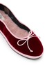 Detail View - Click To Enlarge - C.R.B. - Two-Tone Grosgrain Trim Velvet Ballerina Flats