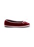 C.R.B. Two-Tone Grosgrain Trim Velvet Ballerina Flats