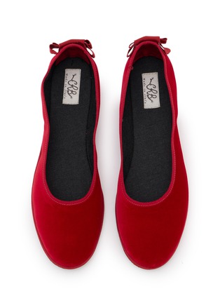 Detail View - Click To Enlarge - C.R.B. - Grosgrain Trim Velvet Ballerina Flats
