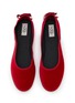 Detail View - Click To Enlarge - C.R.B. - Grosgrain Trim Velvet Ballerina Flats
