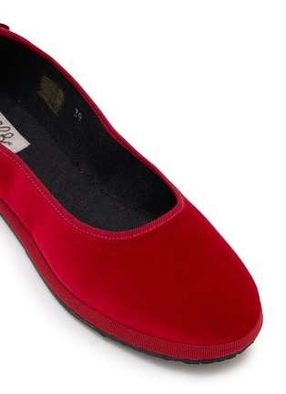 Detail View - Click To Enlarge - C.R.B. - Grosgrain Trim Velvet Ballerina Flats