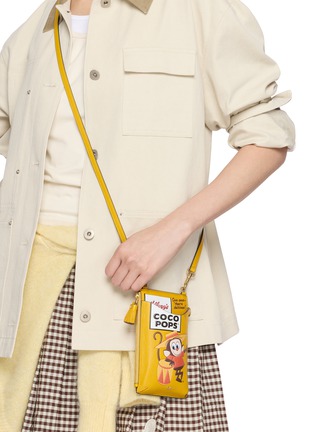 Figure View - Click To Enlarge - ANYA HINDMARCH - Coco Pops Leather Zip Phone Pouch