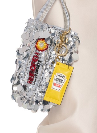Front View - Click To Enlarge - ANYA HINDMARCH - Heinz Mustard Leather Keyring Charm
