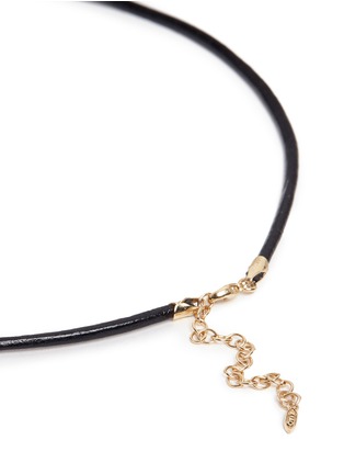 Detail View - Click To Enlarge - XIAO WANG - 'Stardust' diamond 14k gold bar charm leather necklace