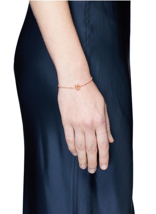 Figure View - Click To Enlarge - XIAO WANG - 'Elements' diamond beaded chain 14k rose gold bracelet