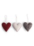 GRY & SIF Topstitch Outline Classic Heart Ornament — Set of 3