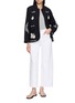 Figure View - Click To Enlarge - AODRESS - Phils Floral Embroidered Velvet Short Jacket