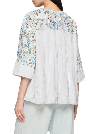 Back View - Click To Enlarge - AODRESS - Floral Embroidered Velvet Bolero Jacket