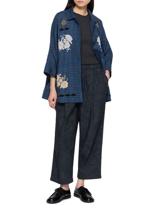 Figure View - Click To Enlarge - AODRESS - Big Tuck Jacquard Trousers