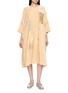 AODRESS Three Abstructs Velvet Midi Dress