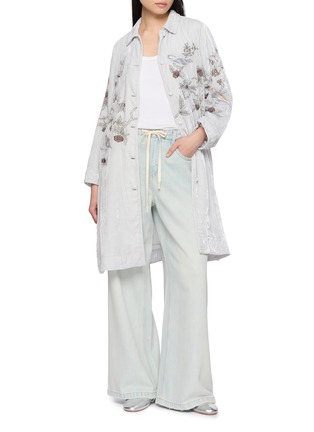 Figure View - Click To Enlarge - AODRESS - Birds & Tree Velvet Coat