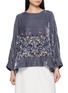 AODRESS Niwa Floral Embroidered Velvet Blouse