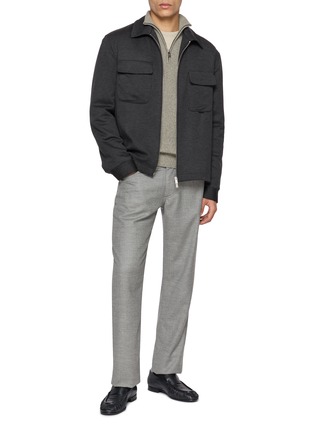 Figure View - Click To Enlarge - BARMAS - Straight Leg Loro Piana Wool Cashmere Pants
