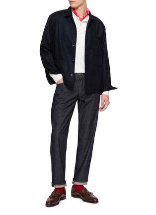 Figure View - Click To Enlarge - BARMAS - Straight Leg Cotton Denim Jeans