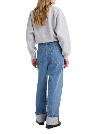 Back View - Click To Enlarge - RÓHE - Turn Up Baggy Medium Wash Jeans