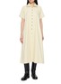Y'S Raglan Sleeve Button Front Shirt Dress