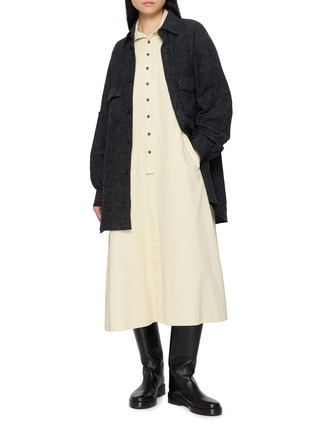 Figure View - Click To Enlarge - Y'S - Raglan Sleeve Button Front Shirt Dress