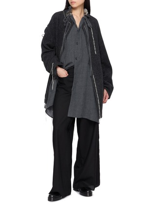 Figure View - Click To Enlarge - Y'S - Gathered Drawstring Collar Blouse