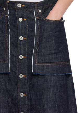  - Y'S - Front Button Denim Midi Skirt