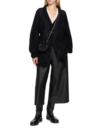 Figure View - Click To Enlarge - Y'S - Chain Stitch V-Neck Cardigan