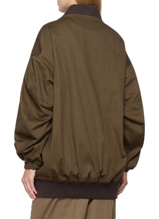 Back View - Click To Enlarge - Y'S - U-Long Ribbed Trim Cotton Blouson