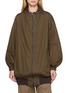 Y'S U-Long Ribbed Trim Cotton Blouson