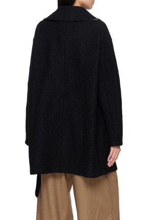 Back View - Click To Enlarge - Y'S - Double Breasted Raw Edge Coat