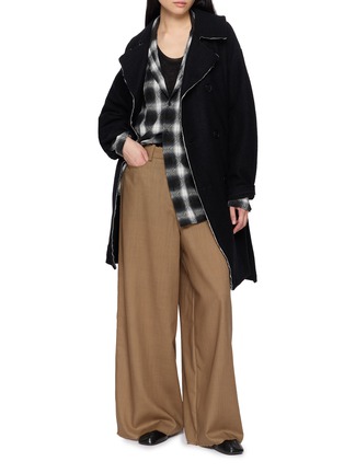 Figure View - Click To Enlarge - Y'S - Double Breasted Raw Edge Coat