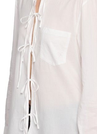 - Y'S - Stand Collar String Cotton Shirt