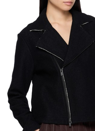  - Y'S - Oversized Raw Edge Moto Jacket