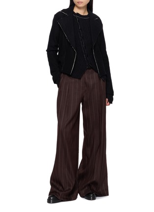 Figure View - Click To Enlarge - Y'S - Oversized Raw Edge Moto Jacket