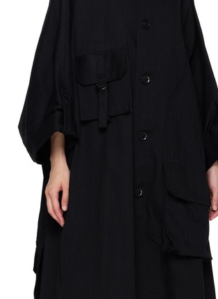  - Y'S - Utility Pocket Collarless Dolman Coat
