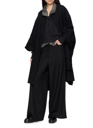Figure View - Click To Enlarge - Y'S - Utility Pocket Collarless Dolman Coat