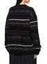Back View - Click To Enlarge - Y'S - Fringed Tyrolean Henley Neck Knit Sweater
