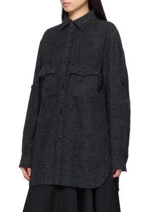 Detail View - Click To Enlarge - Y'S - Herringbone Sleeve Tab Military Shirt