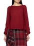 Y'S Button Up Sleeve Boat Neck Sweater