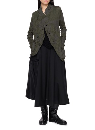 Figure View - Click To Enlarge - Y'S - Textured Drape Collar Blazer