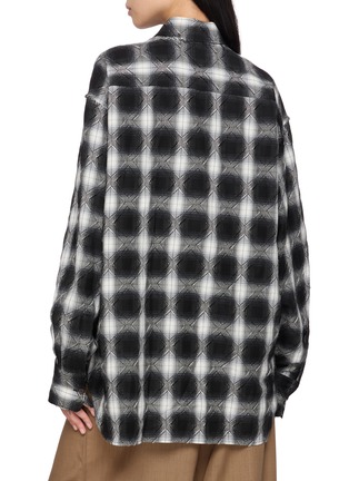 Back View - Click To Enlarge - Y'S - Geometric Plaid Stand Collar Shirt
