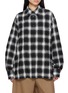 Y'S Geometric Plaid Stand Collar Shirt