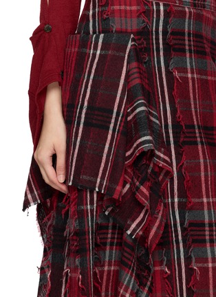  - Y'S - Draped Tartan Midi Skirt