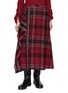Y'S Draped Tartan Midi Skirt
