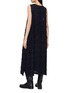Back View - Click To Enlarge - Y'S - Sleeveless Frayed Chequered Knit Maxi Dress